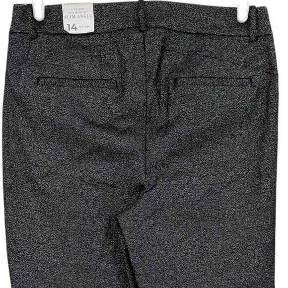 Lane Bryant Women's 4-Seasons Stretch Slim Ankle Metallic Black Pants Size 14 NW - Picture 4 of 11